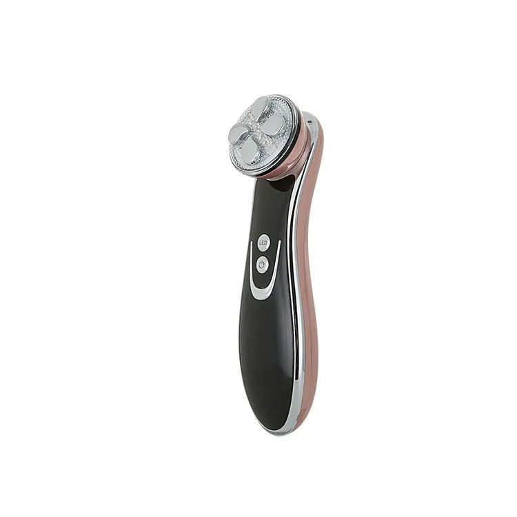 Thermage colour light beauty instrument IPL device in gold, 17.5 x 4.5 x 5cm, with six modes and USB power