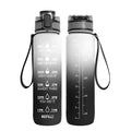 Clear 1000ml sports water bottle with infuser lid on a plain background.