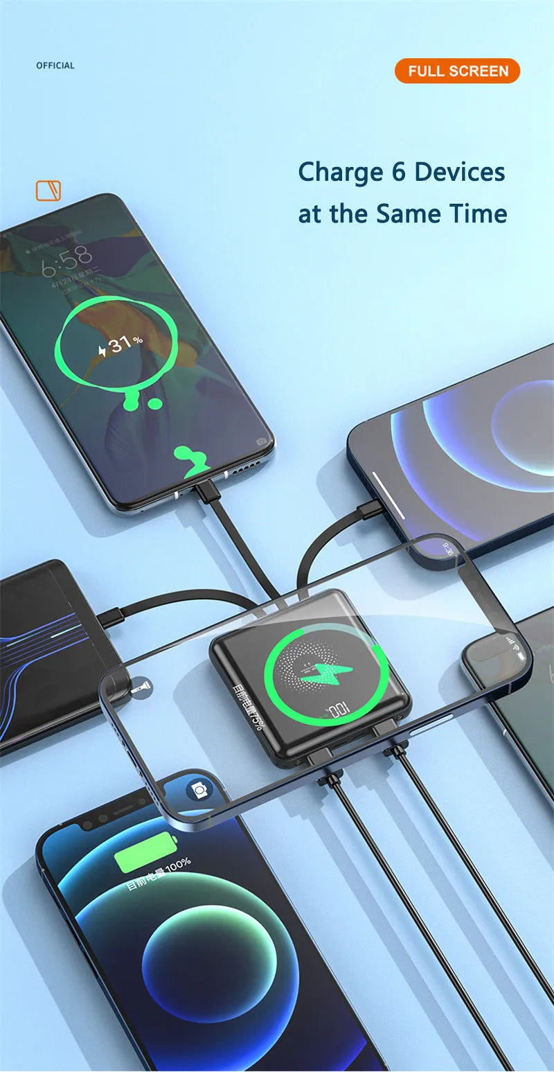 20000mAh PD fast charging power bank with LCD display in black, green, or red colour options