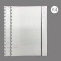 A4 hard cover notebook with PP plastic construction and ruled paper for accounting and writing