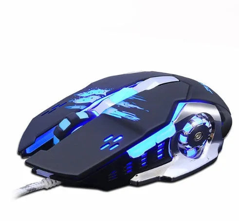 Silent wired gaming mouse with 6 buttons, scroll wheel, optical sensor and 3200 DPI, MMR2 MMR4 white or black