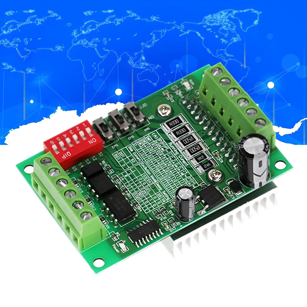 TB6560 stepper motor driver board with aluminium heat sink.