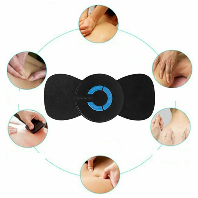 HQ-185 black mini electric shoulder and neck massager showing 15cm compact size