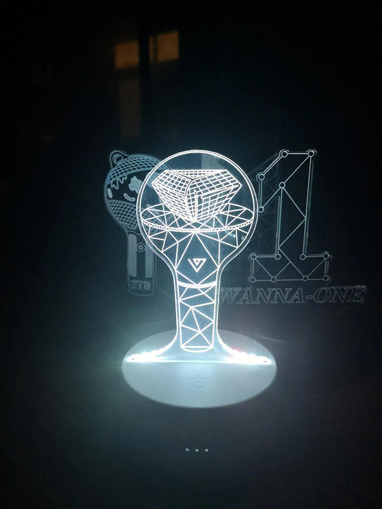 Transparent acrylic BTS Tower Gem display stand measuring 18cm tall