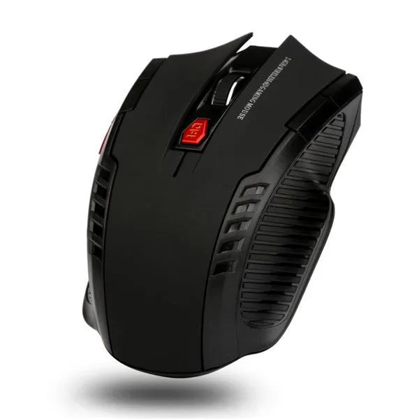 Wireless mouse with 1600 DPI resolution and 2.4GHz USB receiver in black