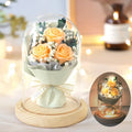 Bouquet glass cover with soap flower rose, dome 11.2x16cm or love 12.5x17cm, Christmas gift
