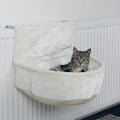Grey iron frame cat hammock with fleece cloth sleeping surface