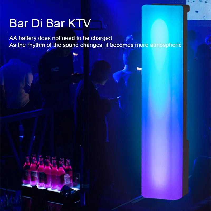 3D RGB music voice-activated rhythm table top ambiance lamp in white or black shell