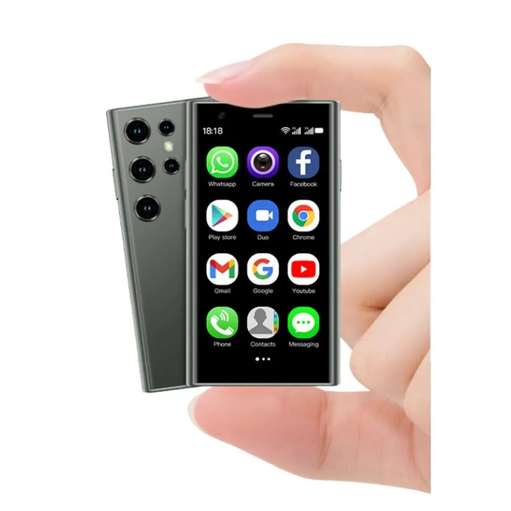 S23PRO & XS15 mini smartphone in black, green, or pink purple with straight plate design