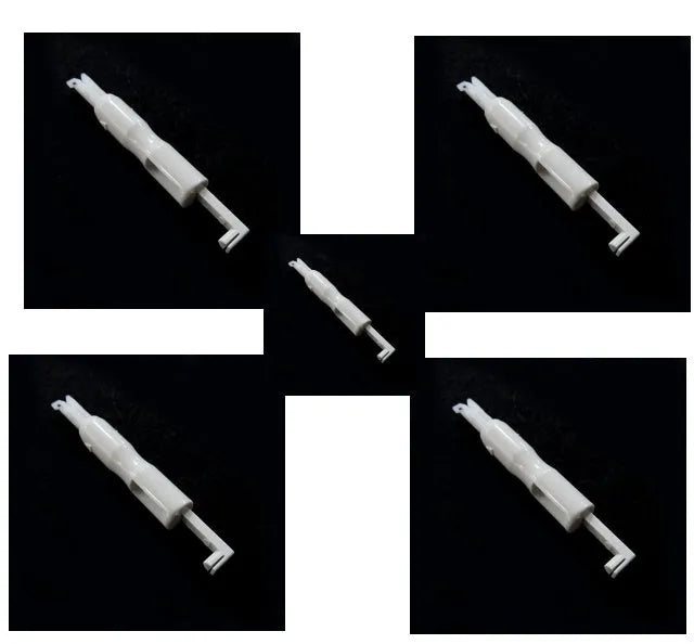Needle threader insertion tool for sewing machine, 7.2cm long, plastic and metal, blue colour