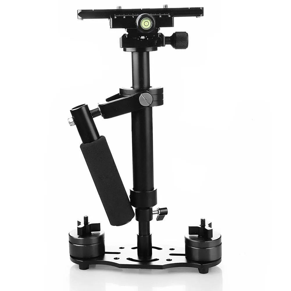 Black S40 and S60 handheld camera stabilisers with adjustable height mechanism