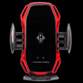 Car navigation mobile phone holder with USB charging port in black, blue, gold, and red colour options.