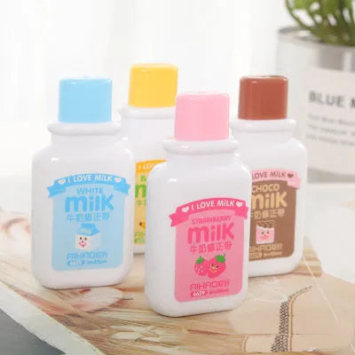 Cute bottle-shaped correction tape dispenser with 6 metres of white correction fluid.