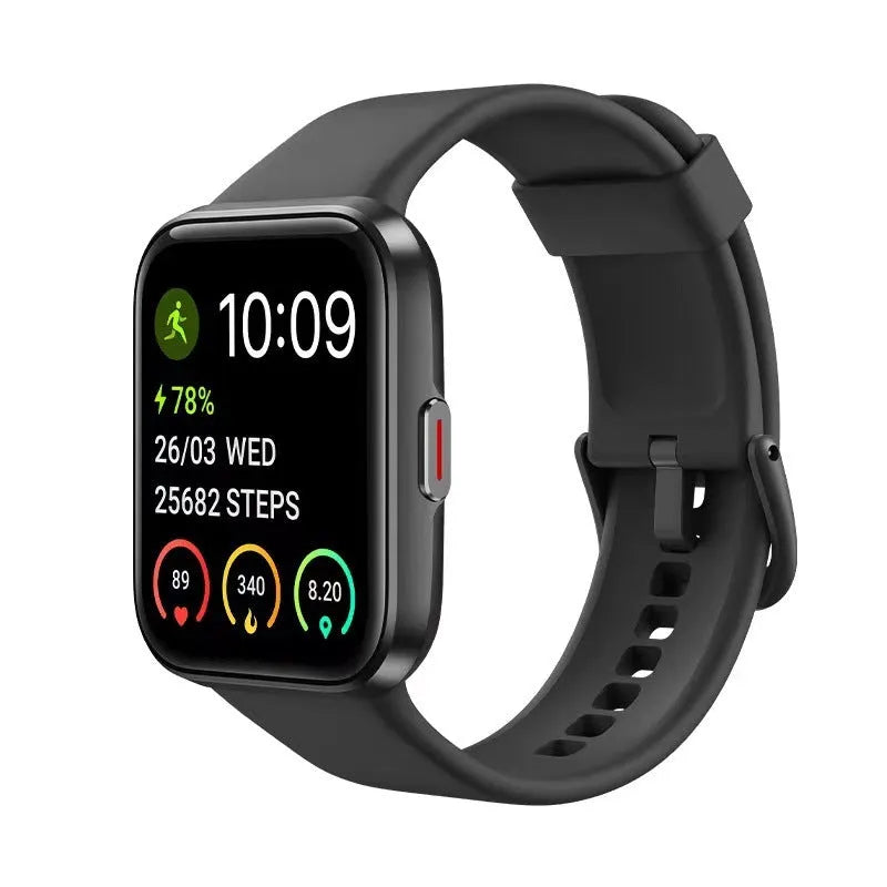 Smart watch with Bluetooth calling function showing heart rate monitoring on IPS touch screen display