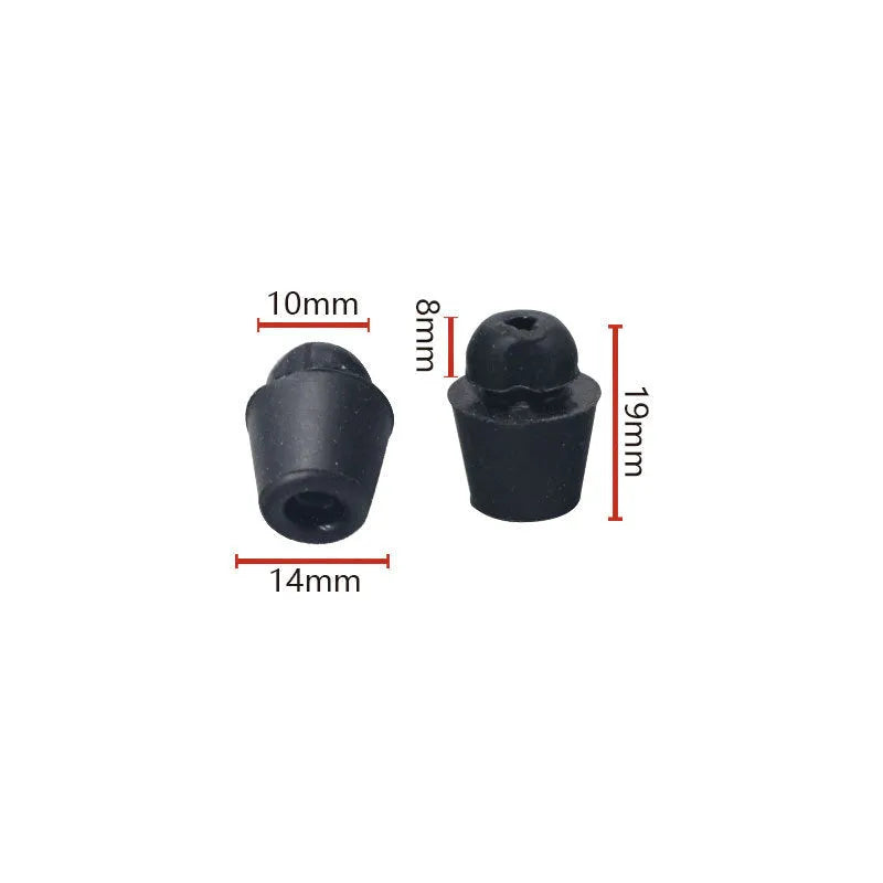 Set of 10 grey rubber automobile buckle buffer clips for general vehicle shock absorption.