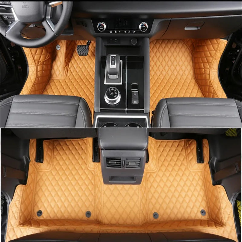 Mitsubishi Outlander full surround floor mats in black, fitted in a car footwell.