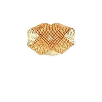 Bamboo woven rattan ceiling lamp with adjustable height in new Chinese style for restaurant lighting