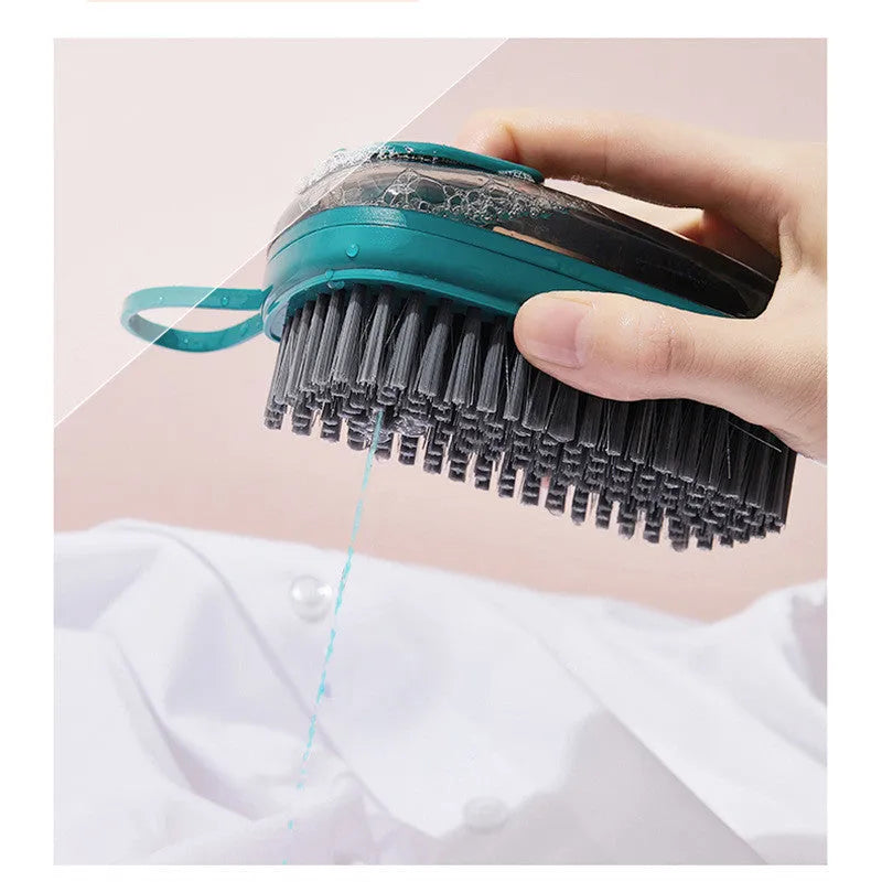 Automatic liquid cleaning brush with ergonomic ABS handle for shoes and laundry cleaning