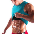 Men's body shaping neoprene sauna vest with logo in black, seamless square collar, waist length