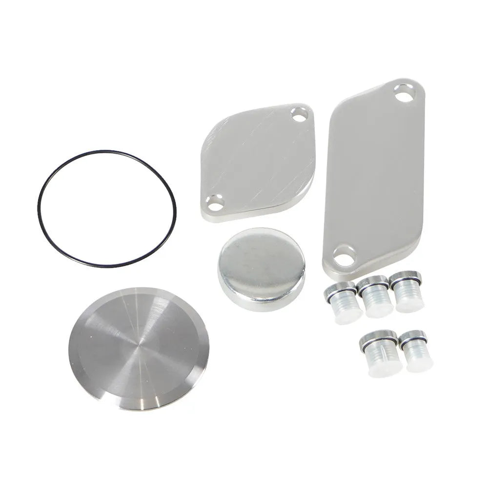 Silver aluminium alloy automotive valve cover for cooler exhaust gas recirculation plug replacement