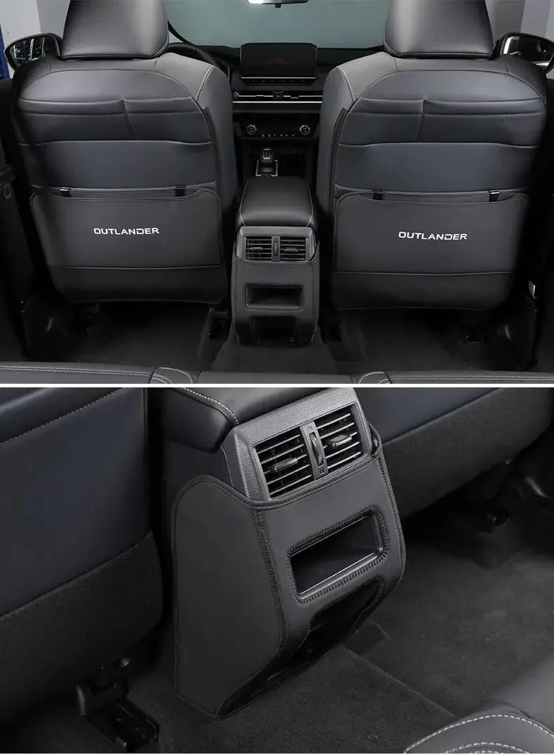Three leather anti-kick pads for 2023 Outlander seat protection in black, grey or brown colour options