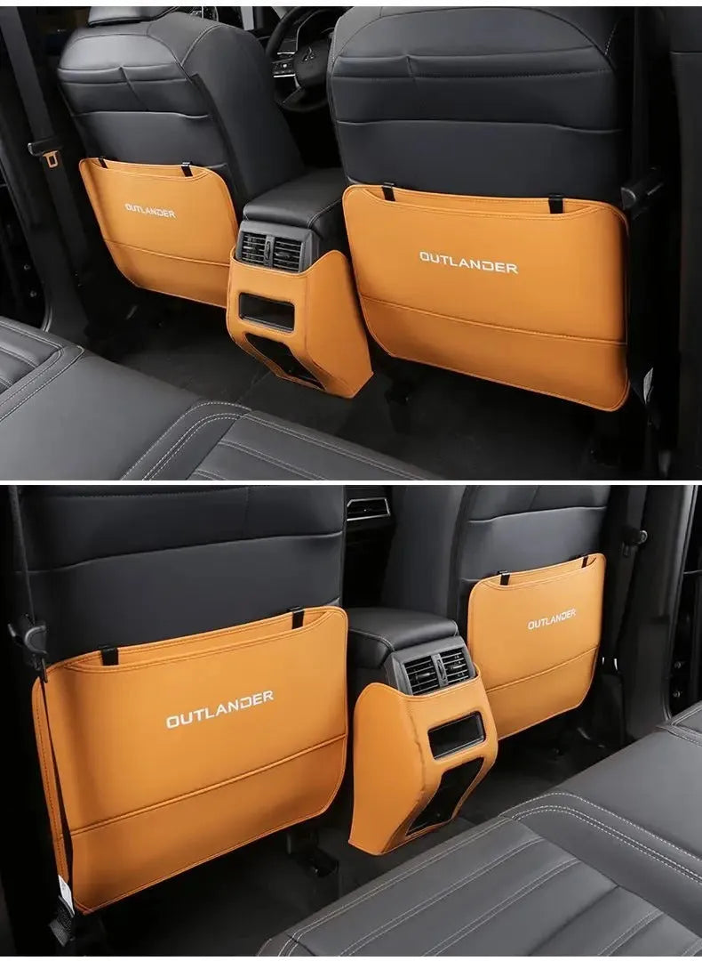 Three leather anti-kick pads for 2023 Outlander seat protection in black, grey or brown colour options