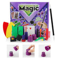 Purple and red plastic magic toy prop set for children aged 3-7 in carton packaging