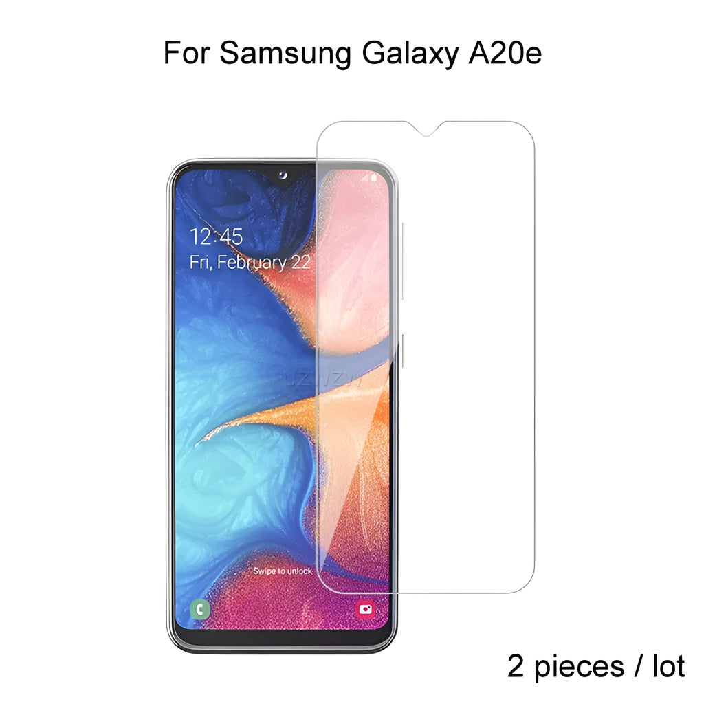 Tempered glass screen protector for Samsung Galaxy A20e, 2 pack, anti-scratch, anti-fingerprint, anti-reflective front film