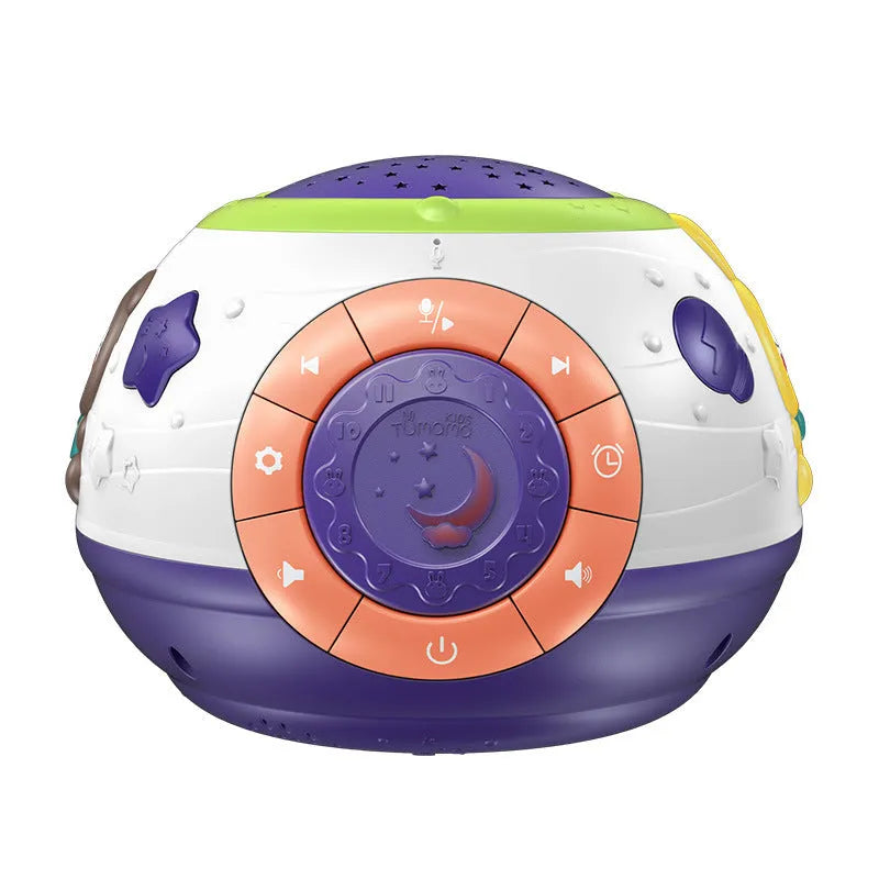 White starry sky night light projector for children with colour-changing LEDs and sound modes