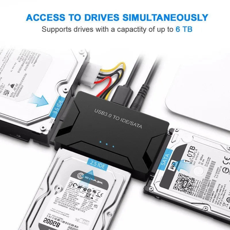 USB to IDE multifunctional converter adapter with power supply and cables for desktop hard drives