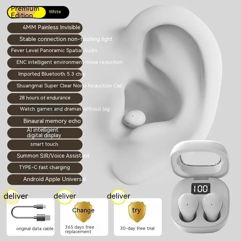 SK19 Bluetooth headset in Black colour with in-ear design and Type-C charging port