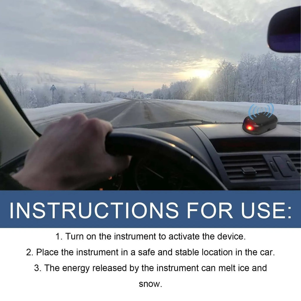 Black car de-icer tool for snow removal, shown with dimensions of 5 cm by 2.6 cm.