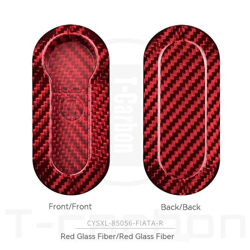 Carbon fibre and glass fibre replacement shell for a car key fob in Black, Red, and Silver Black colour options.