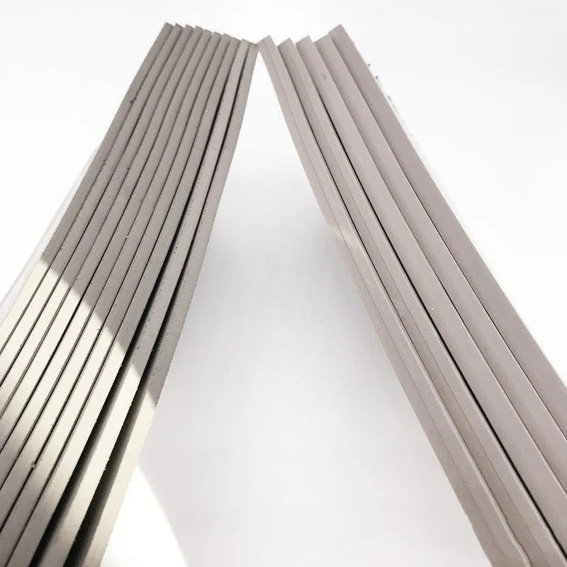 Black and grey plastic light-sensitive mat for seal making, shown in 7mm, 4mm, and 2mm thickness options.
