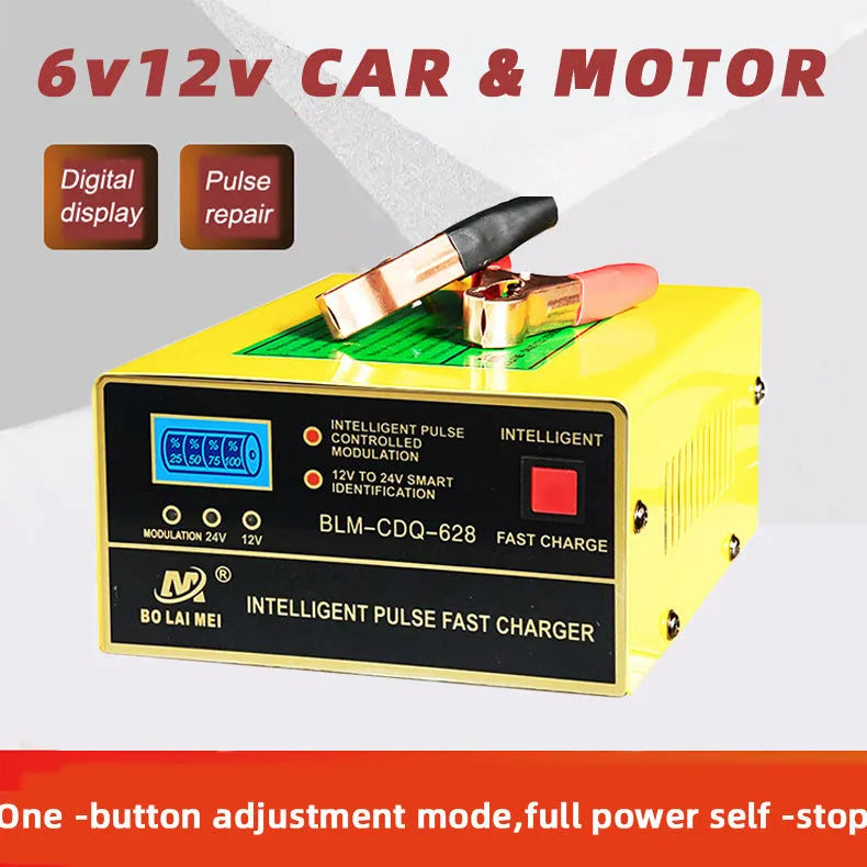 BT 168 12V 24V automobile battery charger with US plug for lead acid batteries