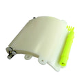 White luminous ABS wrist writing board for underwater communication, shown with a pencil and spare O-ring.