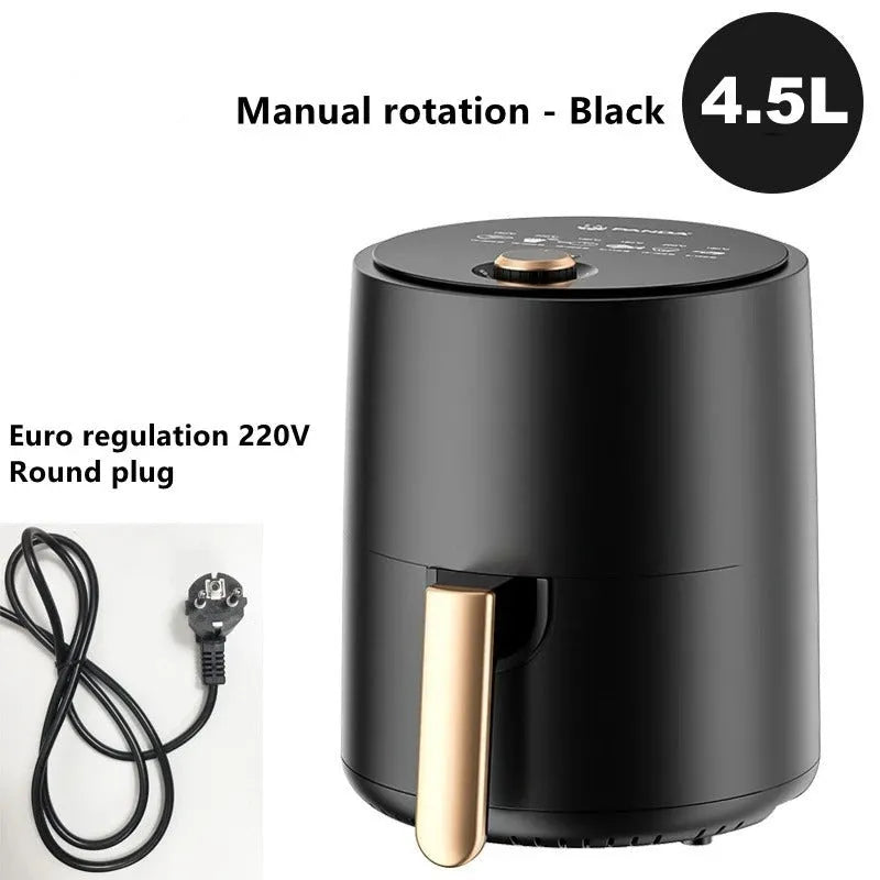 Home Fashion black plastic air fryer with touch screen controls and 4.5-6L capacity