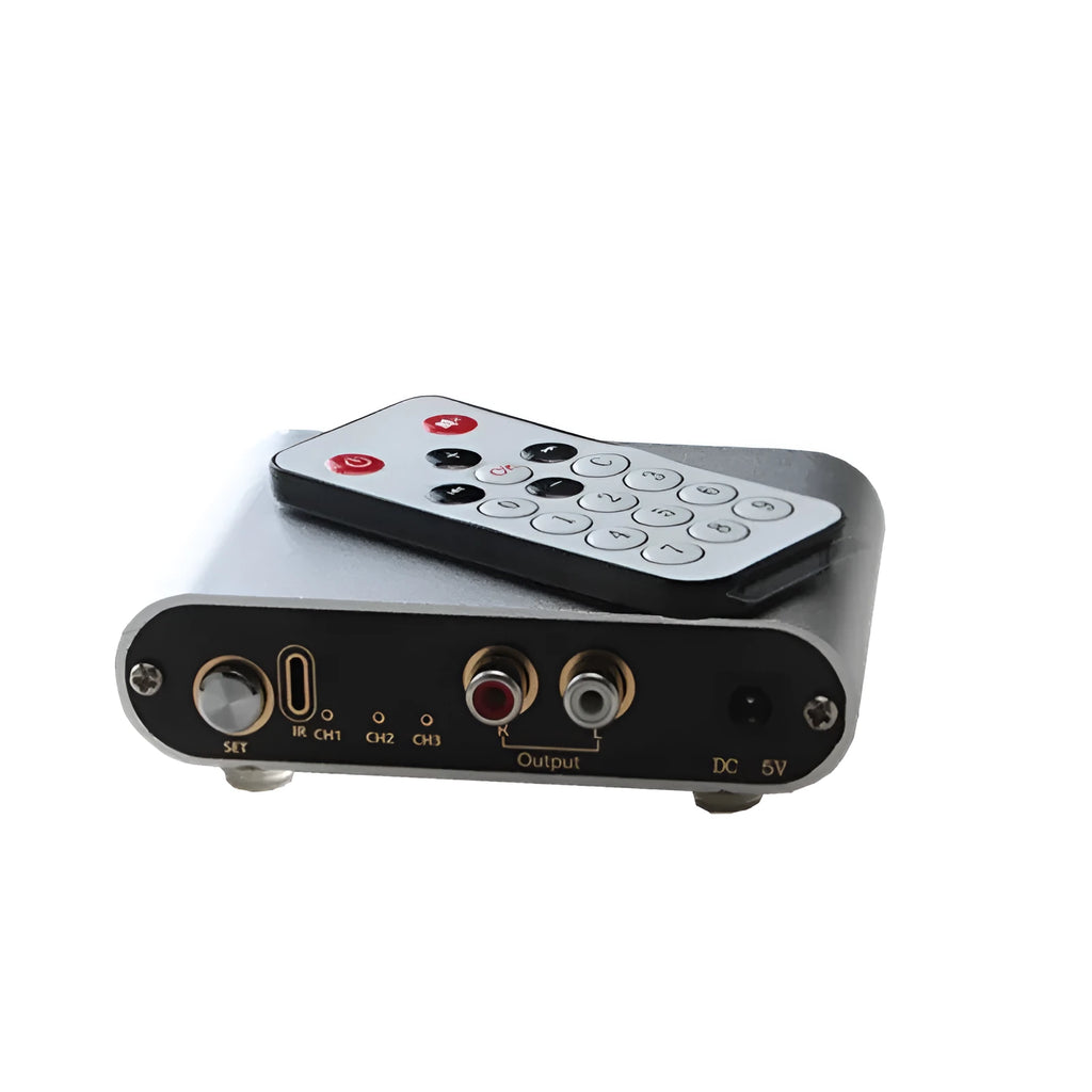 Silver audio source switch unit with remote control for US market