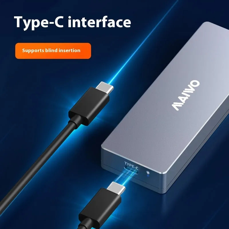 Silver ASB aluminium M.2 SATA SSD external enclosure with Type-C port and included screwdriver kit