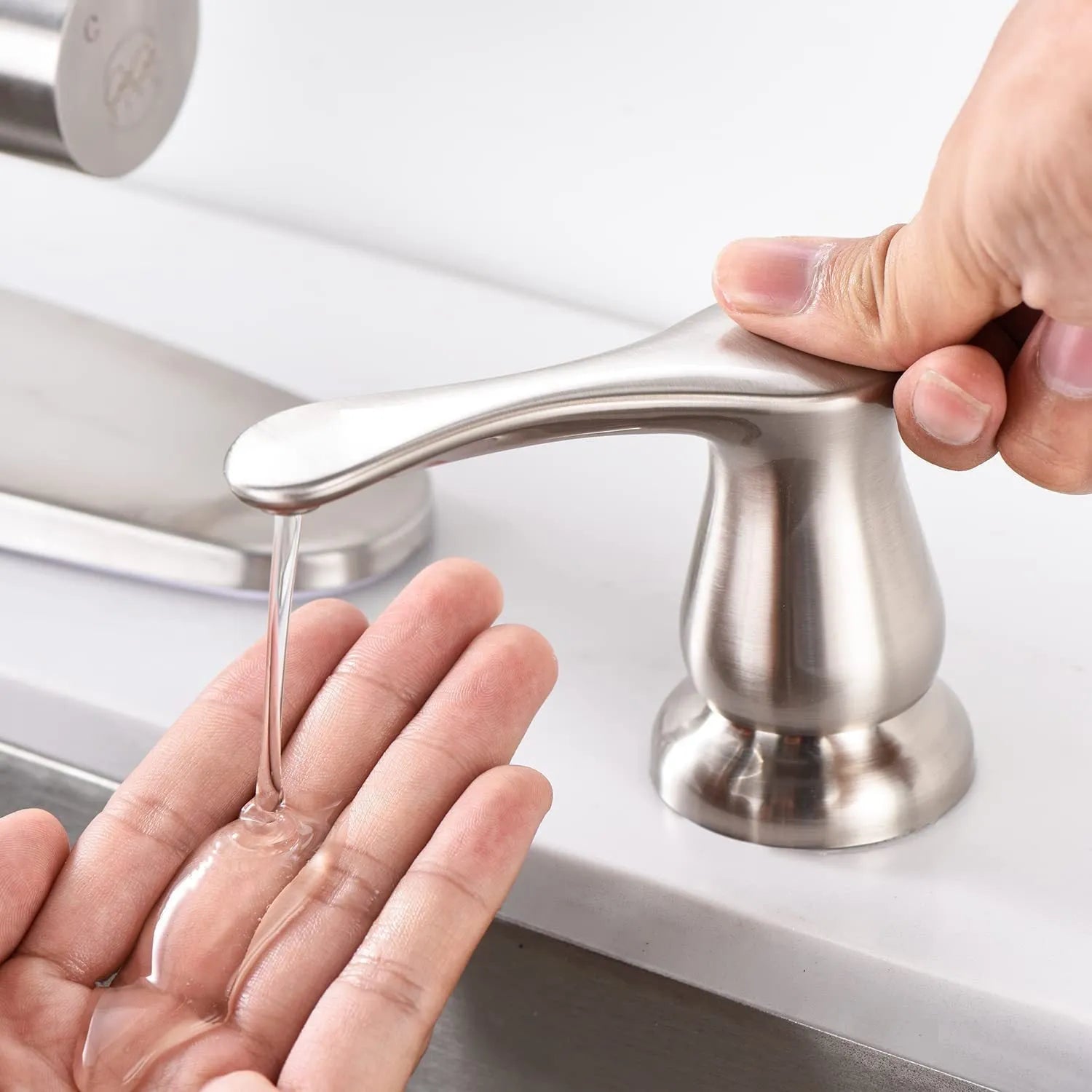 American kitchen sink hand press accessory with electroplated finish in brushed gold