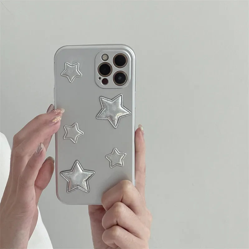 Silver electroplated silicone phone case for iPhone X to 14 Pro Max with XINGX five-dimension design