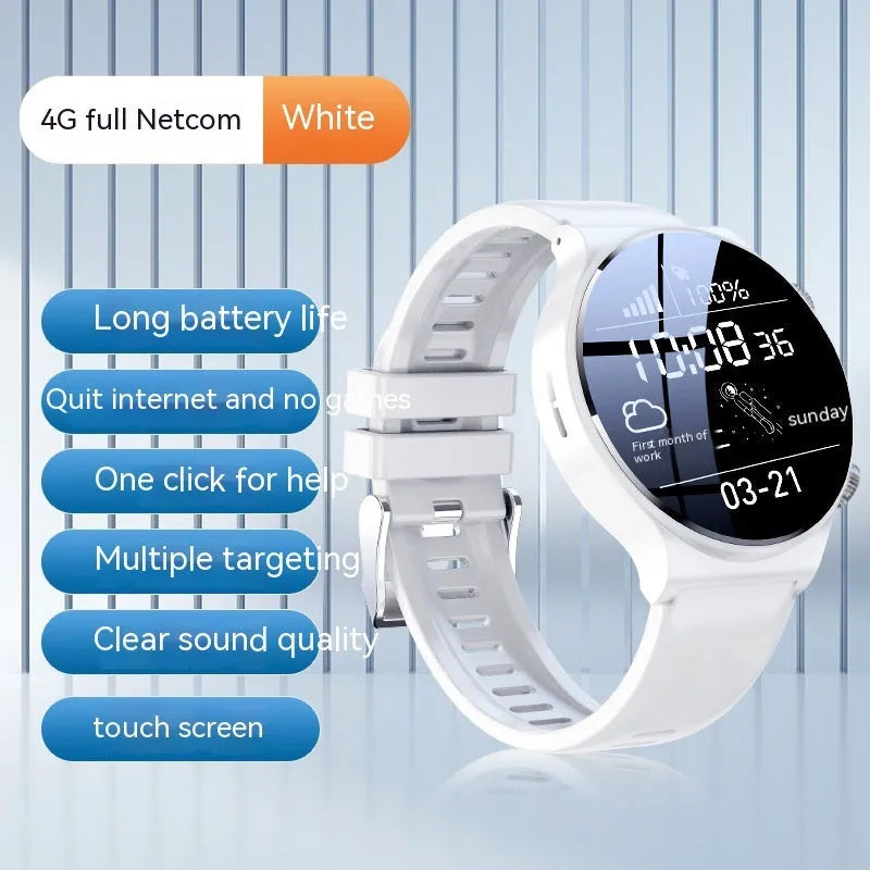 Fashion Personality Smart Watch showing 1.28 inch display on wrist with black or white colour options