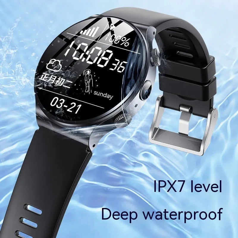 Fashion Personality Smart Watch showing 1.28 inch display on wrist with black or white colour options