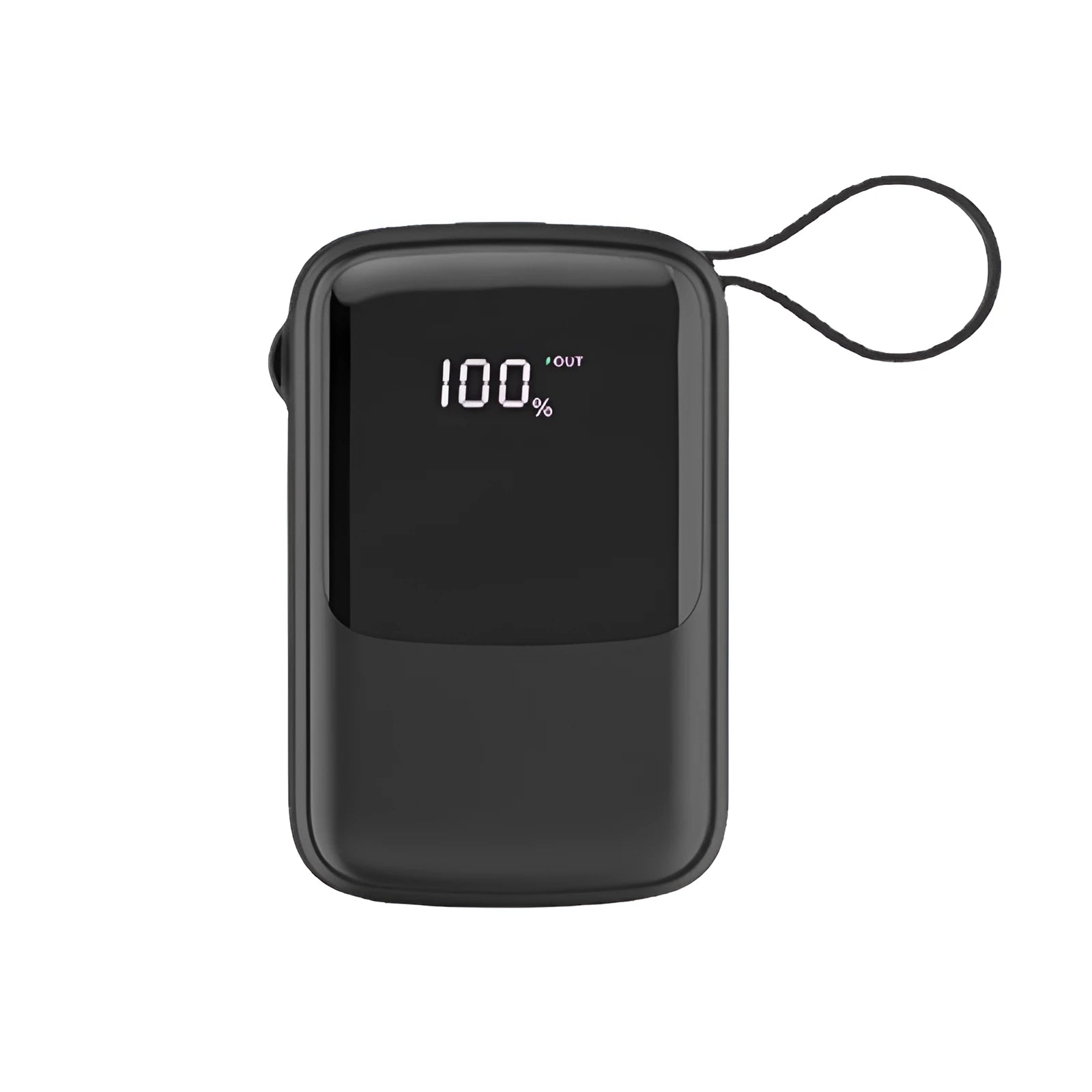 Portable power bank in black 10000mAh polymer lithium battery multi-U port output plastic shell