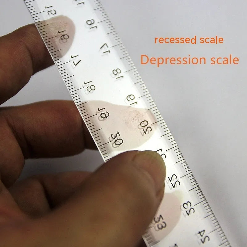 30cm transparent plastic T-square ruler with centimetre markings for technical drawing