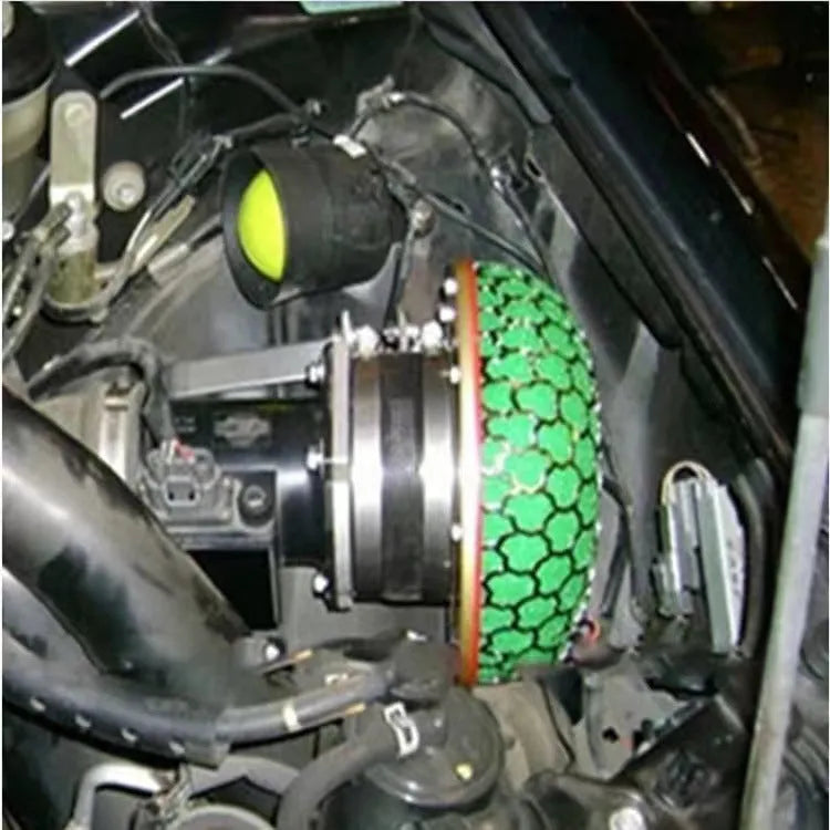 Aluminium mushroom air filter with washable sponge in red, gold, green, or blue colours for car modification