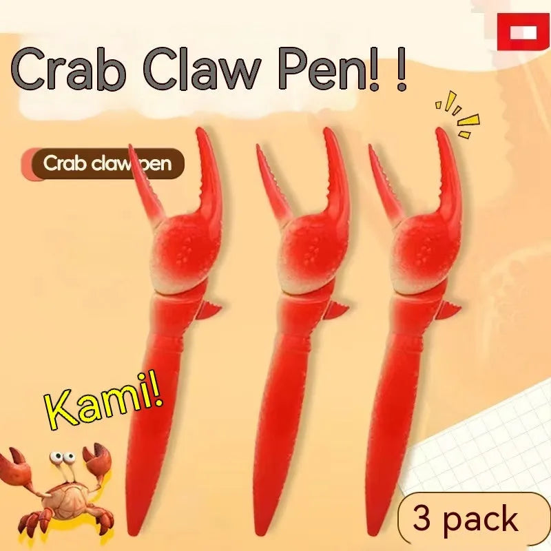 Crab-themed ballpoint pen with interactive pressing can clip mechanism