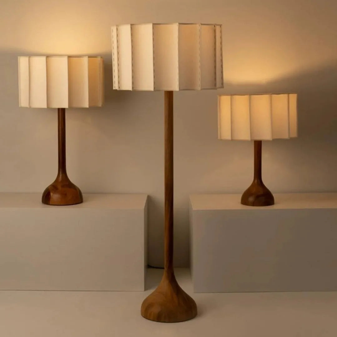Japanese-style solid wood table lamp, 32 x 50cm, three colour light source, 220V, for living room or bedside table