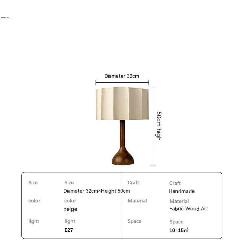 Japanese-style solid wood table lamp, 32 x 50cm, three colour light source, 220V, for living room or bedside table