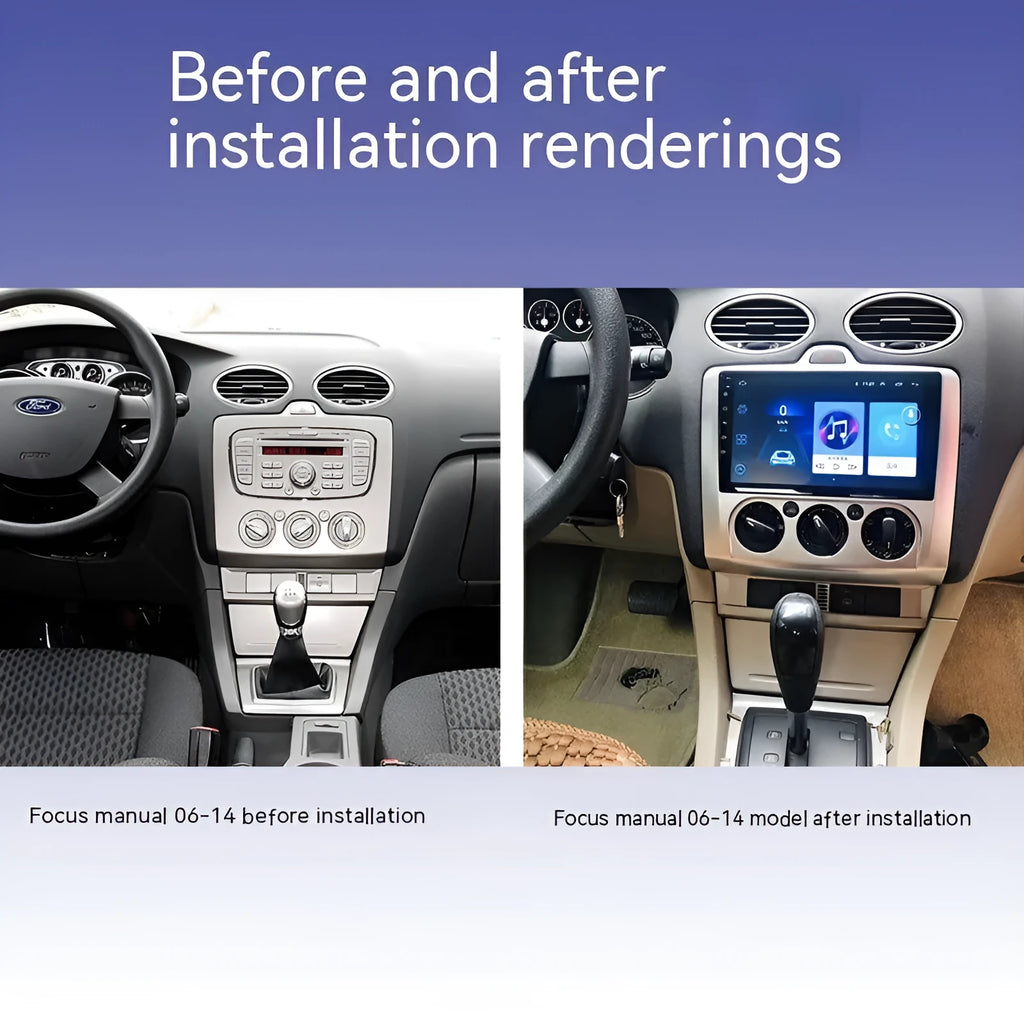 9-inch Android car head unit with touchscreen for Volkswagen Fox dashboard installation